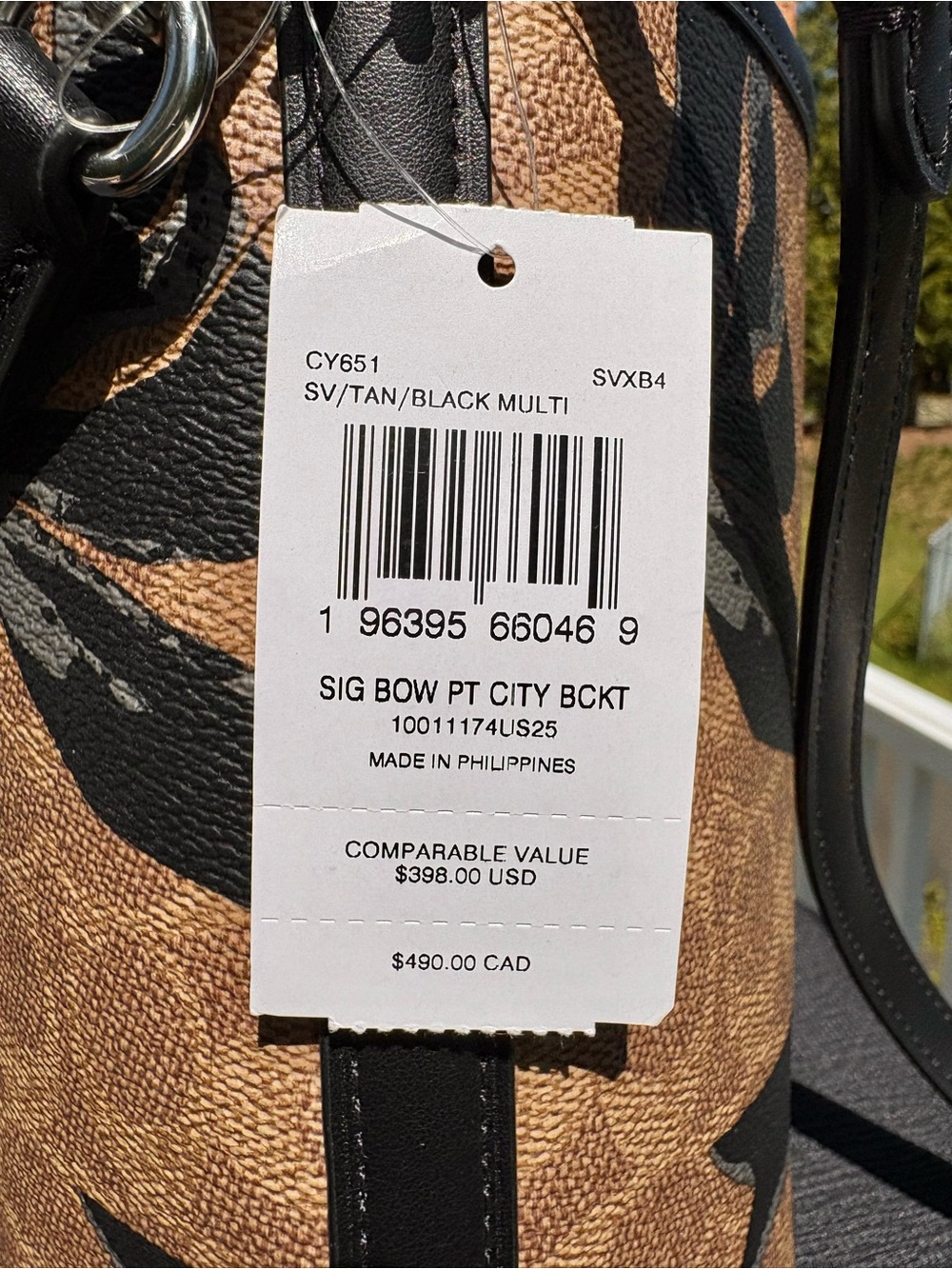 NWT COACH City Bucket Bag In Signature Canvas With Bow Print & Wallet CY651 - Picture 5 of 11